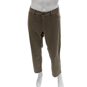 Brax Feel Good Mens Cropped Ankle Pants Brown Viscose Elastane Button Size 38